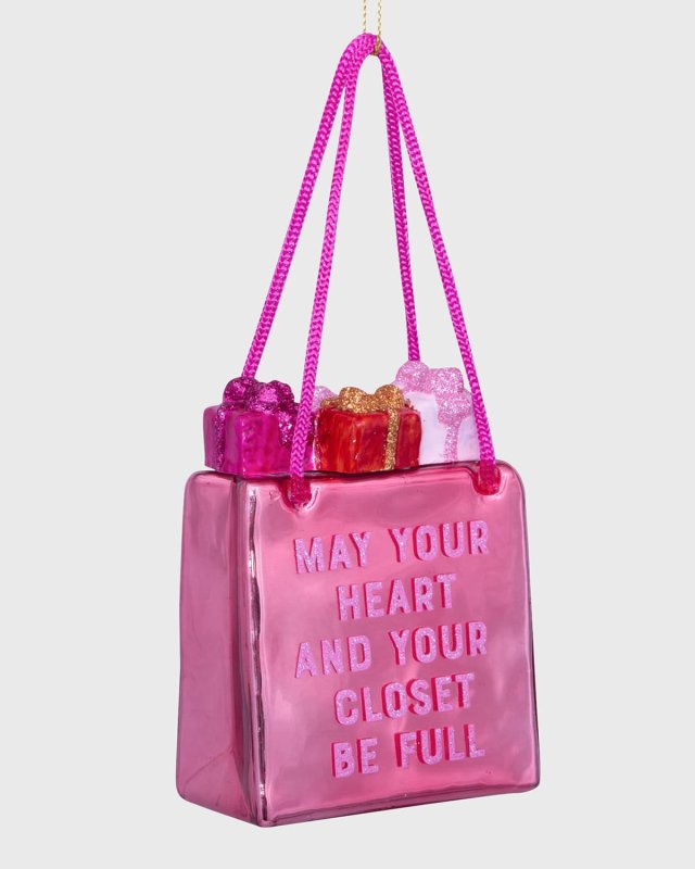 Pink Shopping Bag Christmas Ornament